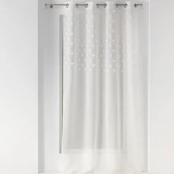 PANNEAU OEILLETS 140X240CM VOILE SABLE MELUSINE BLANC