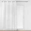 PANNEAU OEILLETS 140X240CM VOILE SABLE BRODE EDNA BLANC