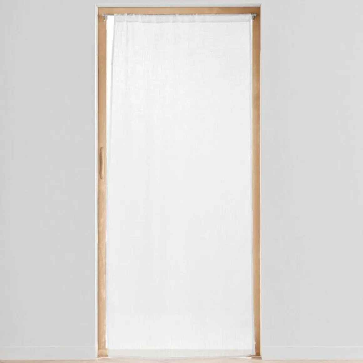 PANNEAU PASSE TRINGLE 90X200CM EFFET LIN HALTONA BLANC