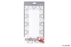 PAPIER DENTELLE 17X34CM BLANC X12PCS