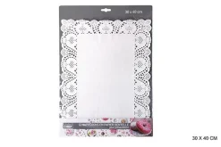PAPIER DENTELLE 30X40CM BLANC X12PCS