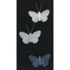 PAPILLON PLUME AIMANT X3 NAOMI BLANC GRIS ANTHRA GRIS FONCE