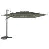PARASOL DECENTRE MELHIA 4X3M MULTI TOILE LAURIER