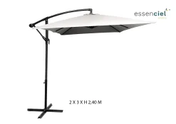 PARASOL DECENTRE 2X3M GRIS ACIER
