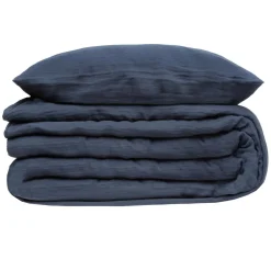 PARURE DOUBLE GAZE COTON BLEU 240X220CM