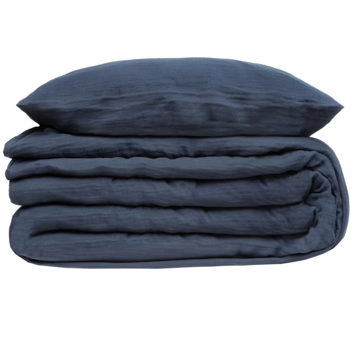 PARURE DOUBLE GAZE COTON BLEU 240X220CM
