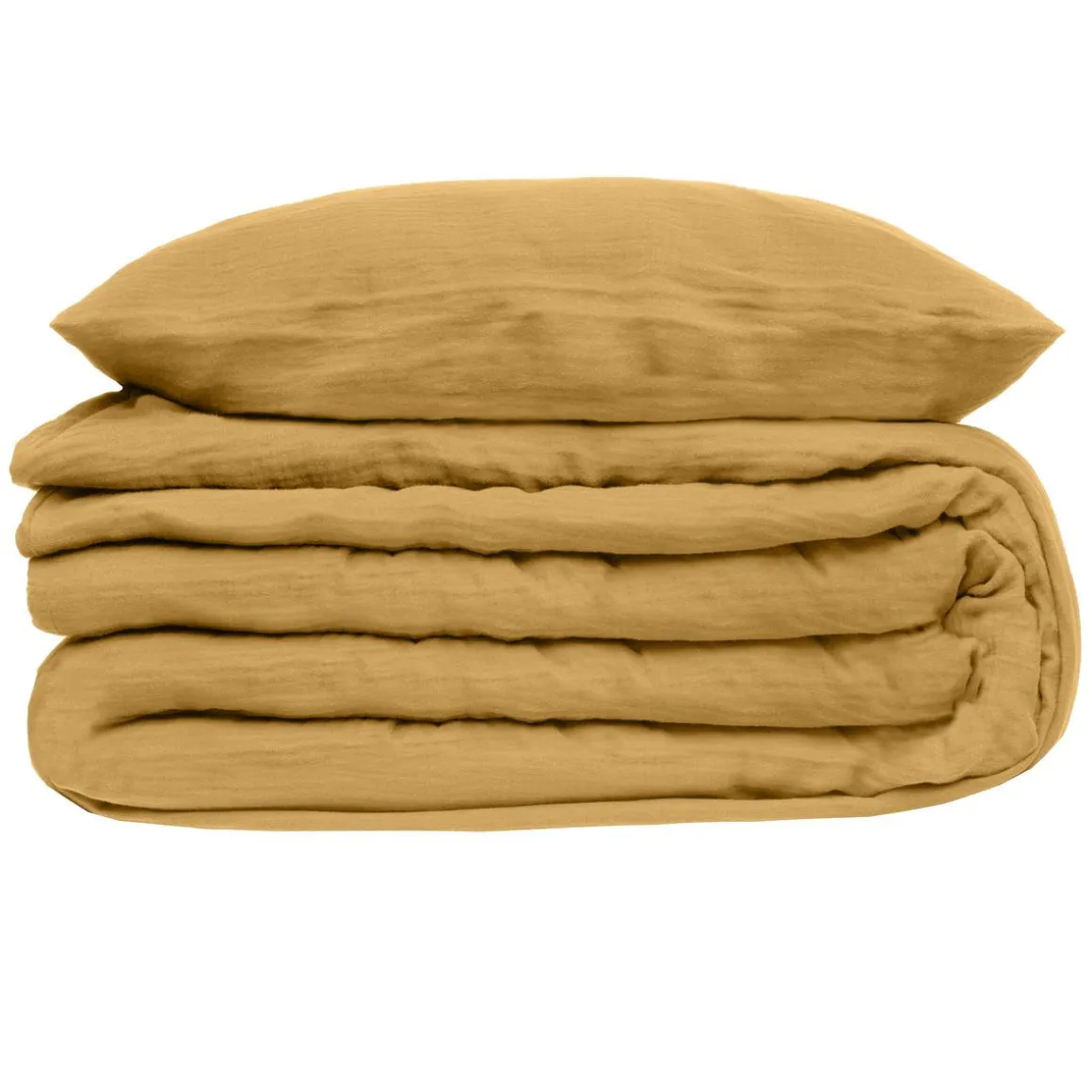 PARURE DOUBLE GAZE COTON OCRE 260X240CM