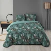 PARURE 240X220CM MICROFIBRE IMPRIMEE ALLOVER CALAOS VERT