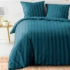 PARURE 240X220CM MICROFIBRE UNIE CLEO BLEU NUIT