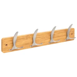 PATERE BOIS METAL 4 TETES NATUREL SIL ALY
