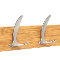 PATERE BOIS METAL 4 TETES NATUREL SIL ALY