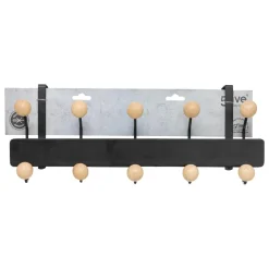 PATERE DE PORTE BOULES METAL AVEC 10 TETES BOIS