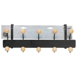PATERE DE PORTE BOULES METAL AVEC 10 TETES BOIS