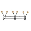 PATERE METAL 3 CROCHETS A FIXER DECORATION BOIS NOIR BOIS