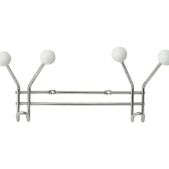 PATERE METAL 2 CROCHETS A FIXER DECORATION RESINE BLANCHE CH