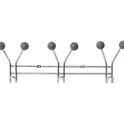 PATERE METAL 3 CROCHETS A FIXER DECORATION RESINE GRISE CHRO