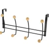 PATERE METAL 8 CROCHETS BOIS NOIR BOIS