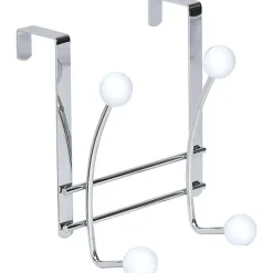 PATERE METAL 4 CROCHETS CHROME BLANC