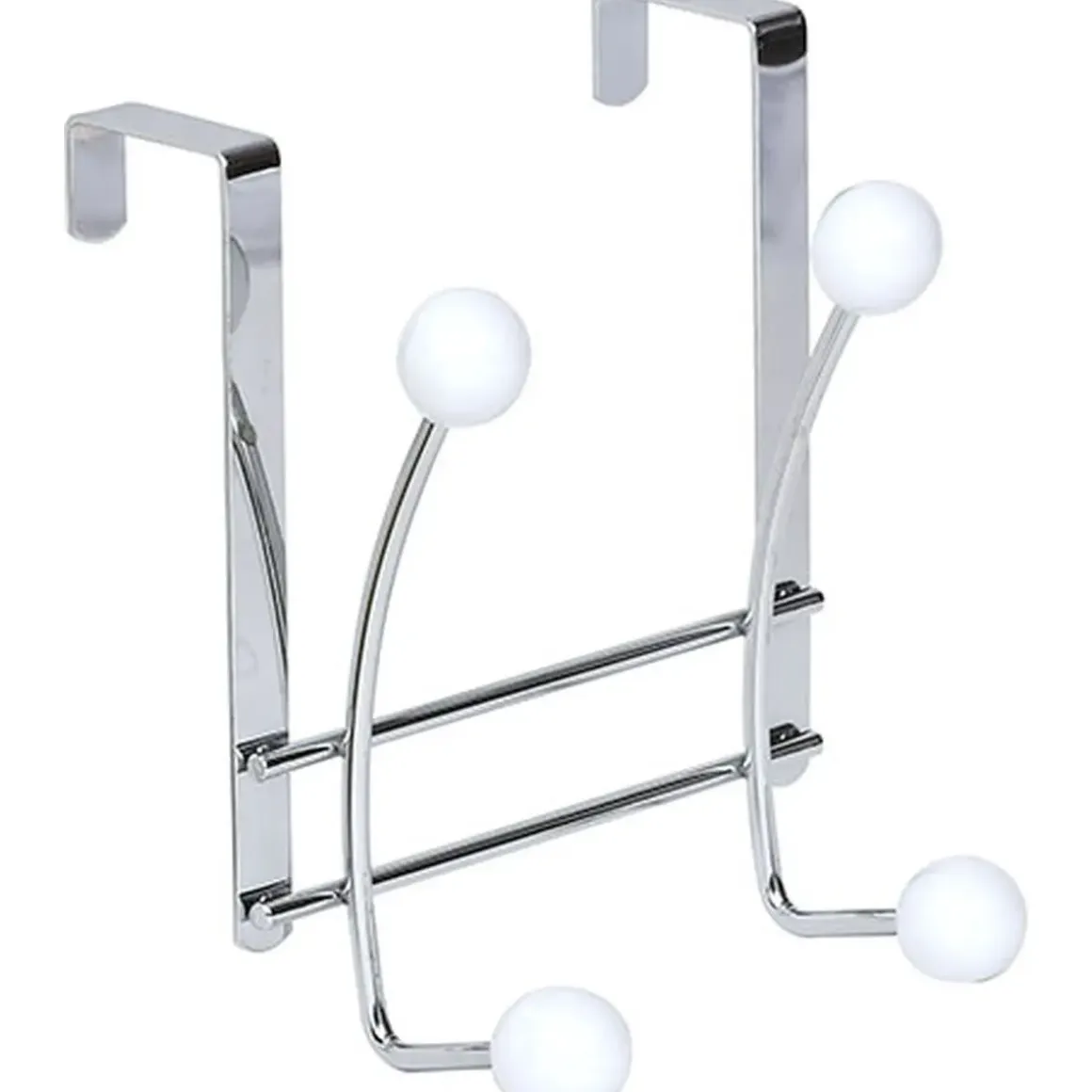 PATERE METAL 4 CROCHETS CHROME BLANC