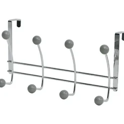 PATERE METAL 8 CROCHETS   CHROME GRIS