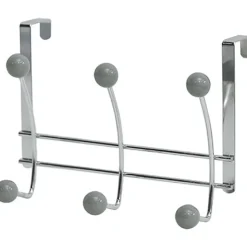 PATERE METAL 6 CROCHETS   CHROME GRIS