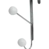 PATERE METAL 2 CROCHETS  RESINE BLANCHE   CHROME BLANC
