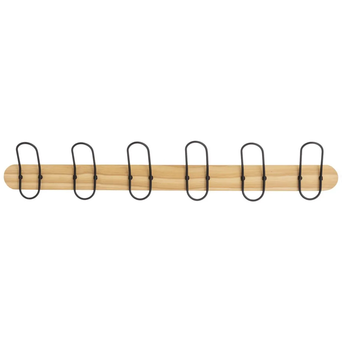 PATERE MURALE BOIS METAL AGRAPHE 6 TETES