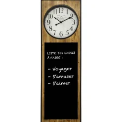 PENDULE ARDOISE FLOWER D.115X37CM