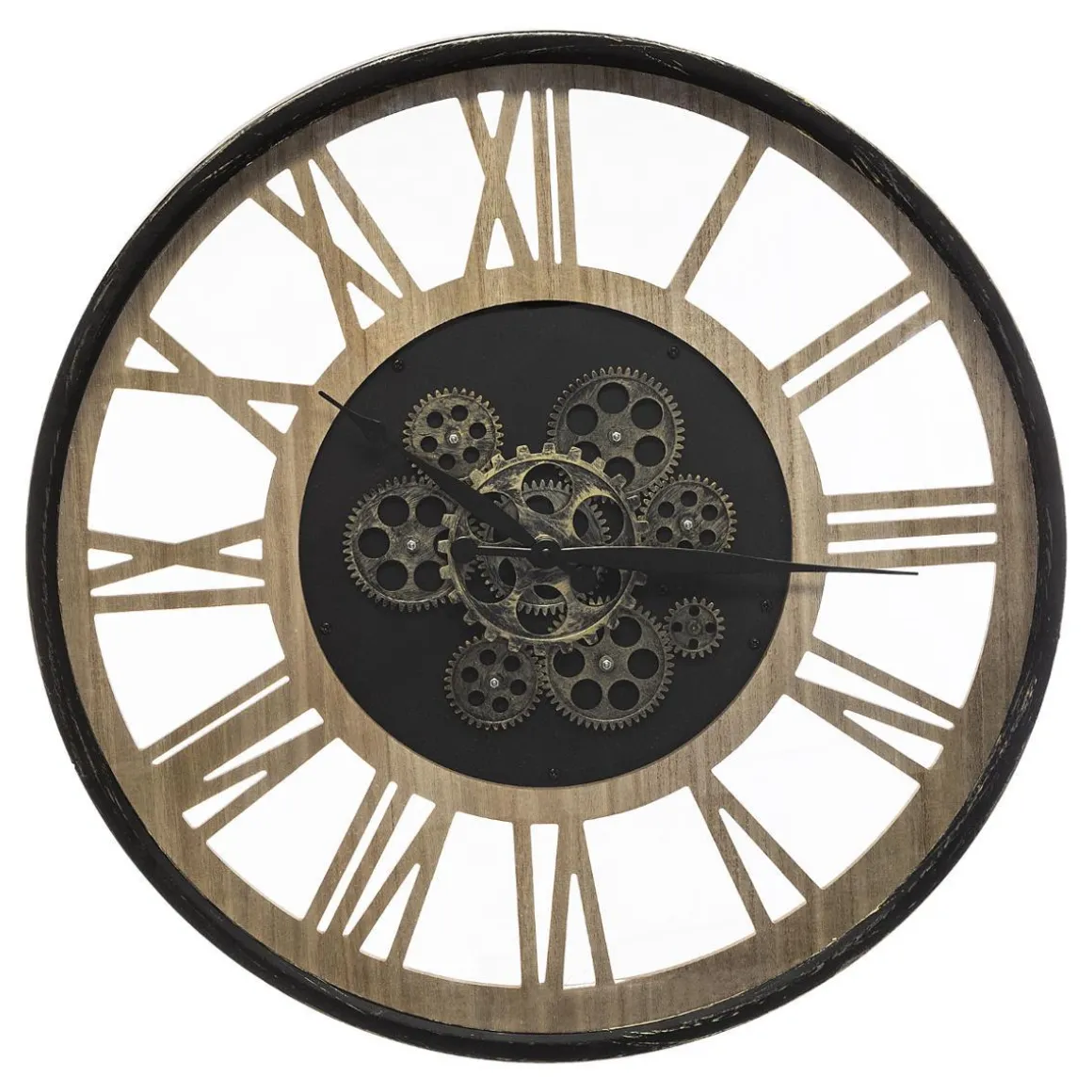 PENDULE METAL BOIS D.57CM