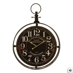 PENDULE METAL GOUSSET NOIR D.60CM