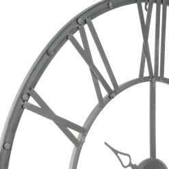 PENDULE METAL VINTAGE GRIS D.70CM