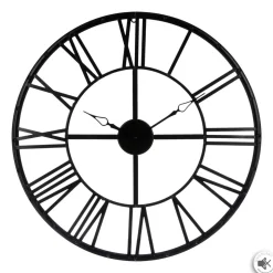 PENDULE METAL VINTAGE NOIR D.70CM