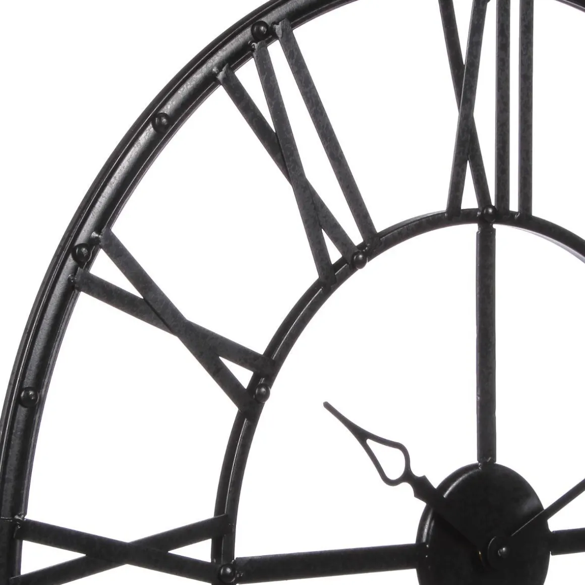 PENDULE METAL VINTAGE NOIR D.70CM