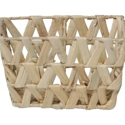 PETIT PANIER EVASE AVEC POIGNEES JACINTHE TRESSEE NATURAL