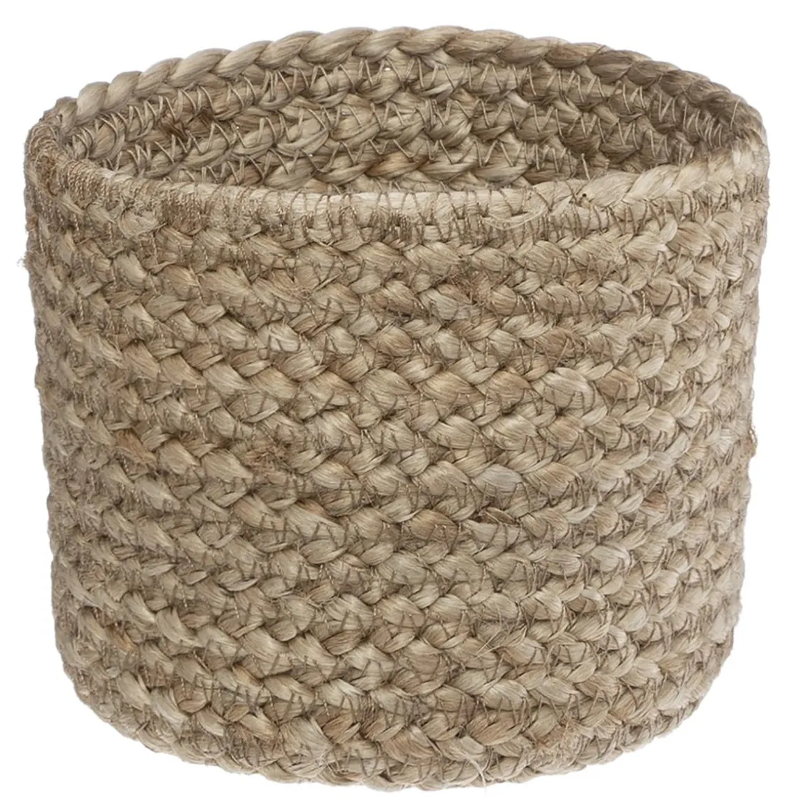 PETIT PANIER JUTE BLANC D.11.5X10CM