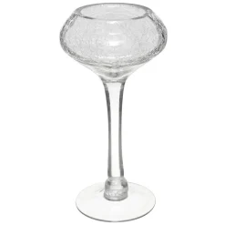 PHOTOPHORE CRAQUELE SUR PIED H.30CM