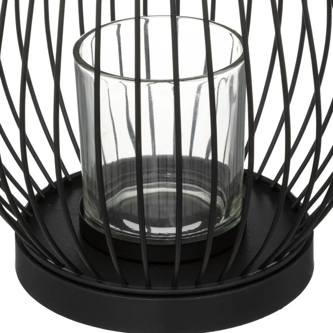 PHOTOPHORE METAL FILAIRE NOIR H.23CM