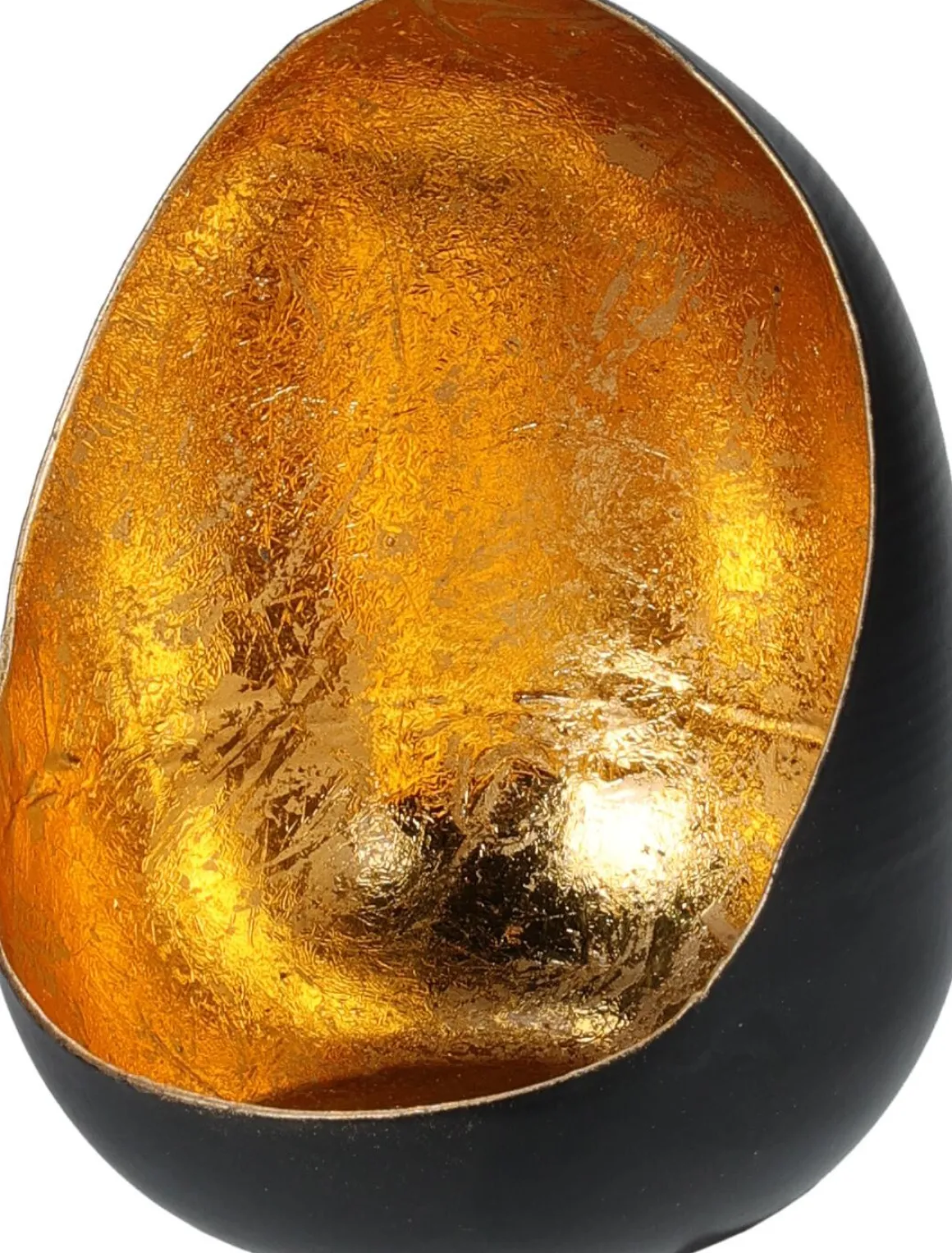 PHOTOPHORE METAL FORME OVAL 8X10.5CM NOIR DORE