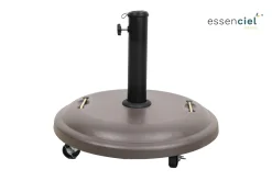 PIED PARASOL 25KG TAUPE AVEC ROULETTES BETON