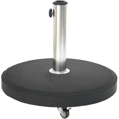 PIED PARASOL ROND 25KG ROUES NOIR