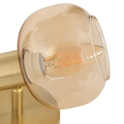 PLAFONNIER APPLIQUE VERRE PILIA AMBRE D.10CM