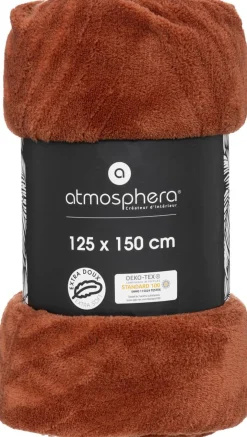 PLAID FLANEL BRUSH ZOA TERRACOTTA 125X150CM