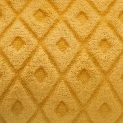 PLAID FLANELLE 3D LOSANGE OCRE 180X230CM