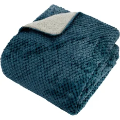 PLAID FLANELLE SHERPA LYNO BLEU 130X170CM