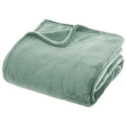PLAID FLANELLE UNI CELADON 180X230CM