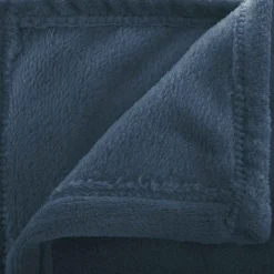PLAID FLANELLE UNIE FLANOU BLEU 125X150CM