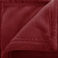 PLAID FLANELLE UNI GRENAT 180X230CM
