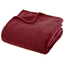 PLAID FLANELLE UNI GRENAT 180X230CM
