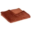 PLAID FLANEL UNI TERRACOTTA 125X150CM