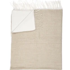 PLAIDS FRANGES EFFET LAINE BEIGE